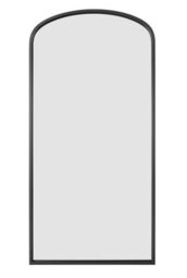 "Mirroroutlet Angustus Black Metal Framed Arched Wall Leaner Mirror 67""x33"" (170X85Cm)" - thumbnail 3