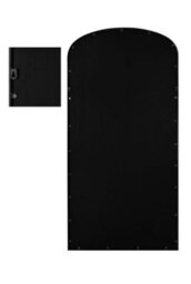 "Mirroroutlet Angustus Black Metal Framed Arched Wall Leaner Mirror 67""x33"" (170X85Cm)" - thumbnail 5