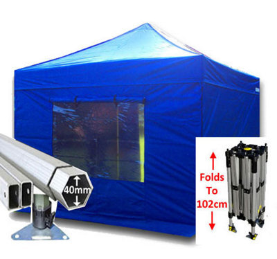 Crocodile Trading 3M X 3M Compact 40 Commercial Instant Shelter Pop Up Gazebos Frame, Canopy & Sides - Royal Blue - image 1