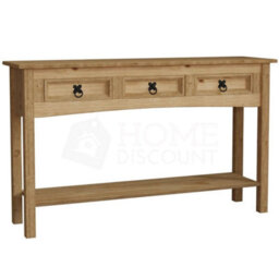 Console Table 3 Drawer 1 Shelf Solid Waxed Pine Storage Unit - thumbnail 6