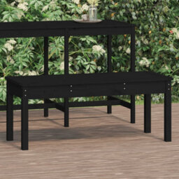 Walplus Garden Bench Black 109X44X45 Cm Solid Wood Pine - thumbnail 1