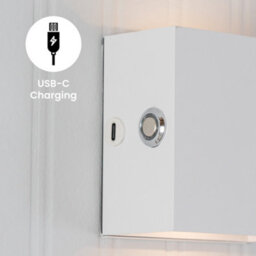 Valuelights Marx Pair Of - White Magnetic Easy Fit Wall Lights Touch Up/down Lamp And Usb Rechargeable - thumbnail 3