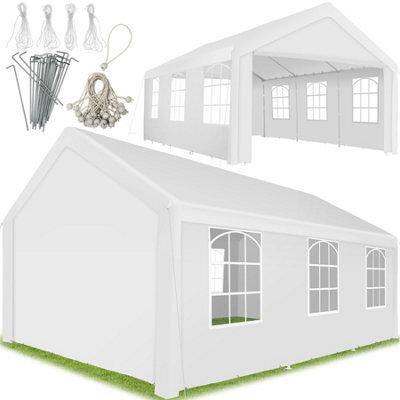 Tectake Gazebo Jasko - 6 X 4 M, 4 Side Panels, Weather & Uv-Resistant, Plug-In System 600 X 400 X 315 Cm - White - image 1