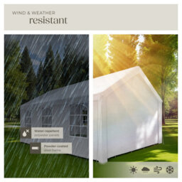 Tectake Gazebo Jasko - 6 X 4 M, 4 Side Panels, Weather & Uv-Resistant, Plug-In System 600 X 400 X 315 Cm - White - thumbnail 4