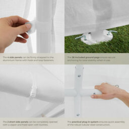 Tectake Gazebo Jasko - 6 X 4 M, 4 Side Panels, Weather & Uv-Resistant, Plug-In System 600 X 400 X 315 Cm - White - thumbnail 5