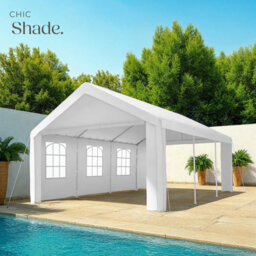 Tectake Gazebo Jasko - 6 X 4 M, 4 Side Panels, Weather & Uv-Resistant, Plug-In System 600 X 400 X 315 Cm - White - thumbnail 8