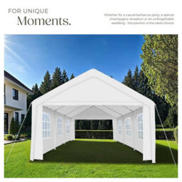 Tectake Gazebo Jasko - 6 X 4 M, 4 Side Panels, Weather & Uv-Resistant, Plug-In System 600 X 400 X 315 Cm - White - thumbnail 7