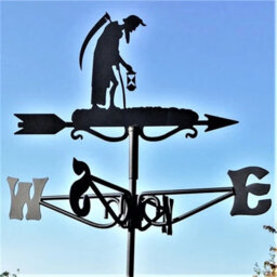 Oakley Mini Old Father Time Weathervane - Steel - L38 X W38 X H54 Cm - Black - thumbnail 4