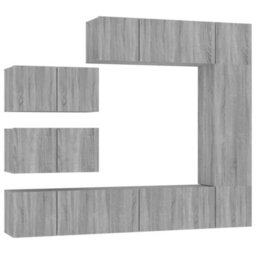 Berkfield 8 Piece Tv Cabinet Set Grey Sonoma Engineered Wood - thumbnail 2