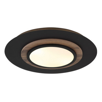 Luminosa Lighting Luminosa Kory Semi Flush Ceiling Light Matt Black, Centered Led 3000K - image 1