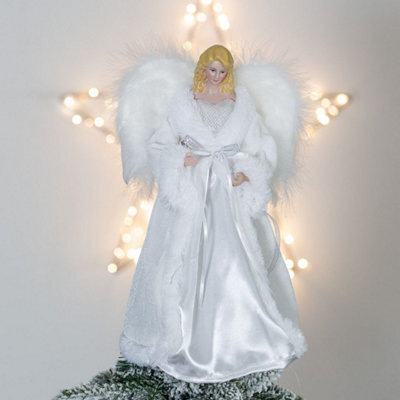 The Christmas Workshop 71099 Angel Tree Topper With White Dress - image 1