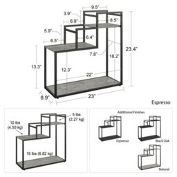 Novogratz Dorel Home Weston 3 Shelf Plant Stand Espresso Coloured - thumbnail 9