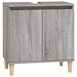 Berkfield 3 Piece Bathroom Furniture Set Grey Sonoma Engineered Wood - thumbnail 5