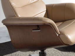 Angel Cerda Elegant Sand Leather Swivel Recliner Armchair For Ultimate Comfort - thumbnail 4