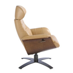 Angel Cerda Elegant Sand Leather Swivel Recliner Armchair For Ultimate Comfort - thumbnail 5