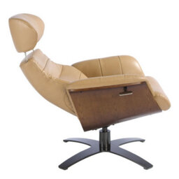 Angel Cerda Elegant Sand Leather Swivel Recliner Armchair For Ultimate Comfort - thumbnail 6