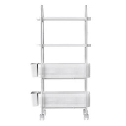 Levede 4 Tier Narrow Kitchen Trolley Cart Metal Pull Out Baskets Storage Bins - thumbnail 3