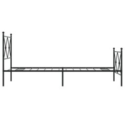 Berkfield Metal Bed Frame Without Mattress With Footboard Black 80X200Cm - thumbnail 5