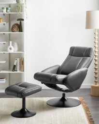 Beliani Recliner Chair Apate Fabric Black - thumbnail 2