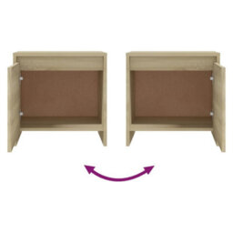 Berkfield Bedside Cabinet Sonoma Oak 45X34X44.5 Cm Engineered Wood - thumbnail 8