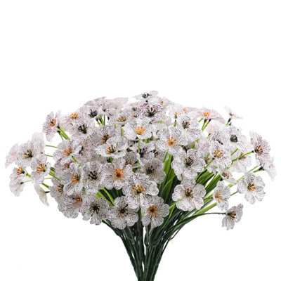 2 Pack Uv - Resistant Artificial Outdoor Flowers, Indoor Decoration, White - image 1