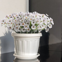 2 Pack Uv - Resistant Artificial Outdoor Flowers, Indoor Decoration, White - thumbnail 2