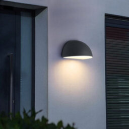 Long Life Lamps Company Outdoor Downward Wall Light Anthracite Grey Half Circular Frosted Diffuser Ip54 Zlc382B - thumbnail 8