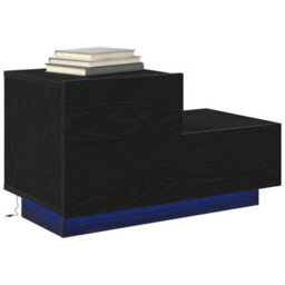 Walplus Bedside Cabinet Black Oak 70 X 36 X 40.5 Cm Engineered Wood - thumbnail 3