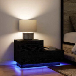 Walplus Bedside Cabinet Black Oak 70 X 36 X 40.5 Cm Engineered Wood - thumbnail 5