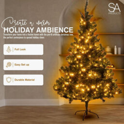 Sa Products 5Ft 300 Led Per Lit Christmas Tree - Christmas Trees Alaskan Pine Tips - Christmas Tree With Lights 8 Lighting Modes - thumbnail 2