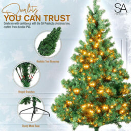 Sa Products 5Ft 300 Led Per Lit Christmas Tree - Christmas Trees Alaskan Pine Tips - Christmas Tree With Lights 8 Lighting Modes - thumbnail 3