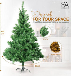Sa Products 5Ft 300 Led Per Lit Christmas Tree - Christmas Trees Alaskan Pine Tips - Christmas Tree With Lights 8 Lighting Modes - thumbnail 5