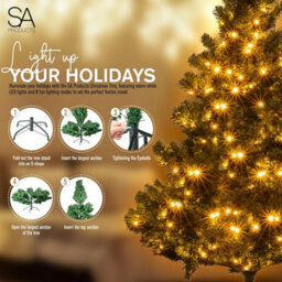 Sa Products 5Ft 300 Led Per Lit Christmas Tree - Christmas Trees Alaskan Pine Tips - Christmas Tree With Lights 8 Lighting Modes - thumbnail 6