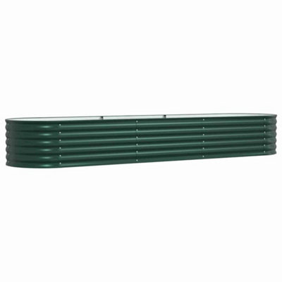 Berkfield Modern Garden Raised Bed Green 320 X 80 X 44 Cm Steel - image 1