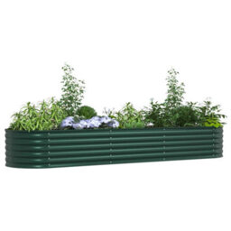 Berkfield Modern Garden Raised Bed Green 320 X 80 X 44 Cm Steel - thumbnail 3