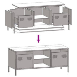 Berkfield Industrial Tv Cabinet White 101.5X39X43.5 Cm Cold-Rolled Steel - thumbnail 9