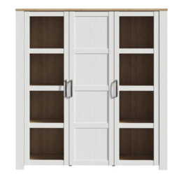 Furniture To Go Bohol 3 Door Large Display Cabinet In Riviera Oak/white - thumbnail 2