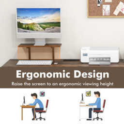 Costway L-Shaped Desk Long 2-Person Corner Computer Desk W/ Monitor Stand - thumbnail 7