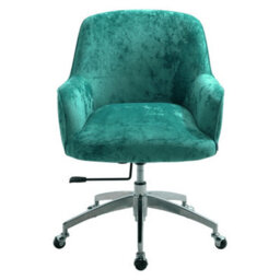 Darphe Velvet Upholstered Wheeled Swivel Office Chair - thumbnail 2