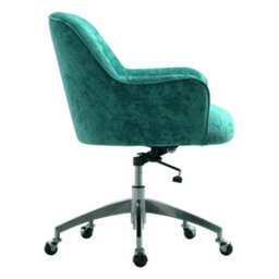 Darphe Velvet Upholstered Wheeled Swivel Office Chair - thumbnail 3