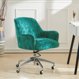 Darphe Velvet Upholstered Wheeled Swivel Office Chair