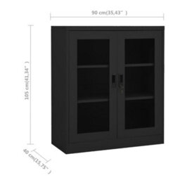 Berkfield Office Cabinet Anthracite 90X40X105 Cm Steel - thumbnail 8