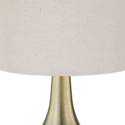 First Choice Lighting Set Of 2 Romana - Antique Brass Touch Table Lamp With Linen Shades - thumbnail 3