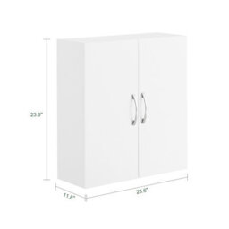 Bathroom Cabinet White Wall Cabinets Storage Cabinet Cupboard Unit, 60X20X60Cm,sobuy Bzr200-T-W - thumbnail 2