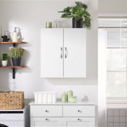 Bathroom Cabinet White Wall Cabinets Storage Cabinet Cupboard Unit, 60X20X60Cm,sobuy Bzr200-T-W - thumbnail 1