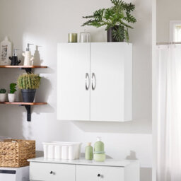 Bathroom Cabinet White Wall Cabinets Storage Cabinet Cupboard Unit, 60X20X60Cm,sobuy Bzr200-T-W - thumbnail 6