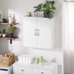 Bathroom Cabinet White Wall Cabinets Storage Cabinet Cupboard Unit, 60X20X60Cm,sobuy Bzr200-T-W - thumbnail 7