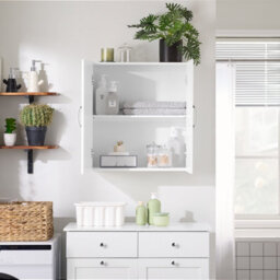 Bathroom Cabinet White Wall Cabinets Storage Cabinet Cupboard Unit, 60X20X60Cm,sobuy Bzr200-T-W - thumbnail 4