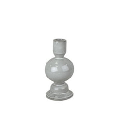 Glazed Ceramic Candle Holder With Textured Detail 15Cm - thumbnail 1