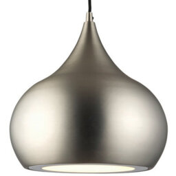 Led Ceiling Pendant Light 18W Cool White Bulb Matt Nickel Hanging Dome Shade - thumbnail 1